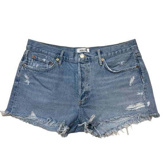 AGOLDE PARKER distressed, butterfly, frayed Jean shorts SZ 31 - Picture 2 of 12